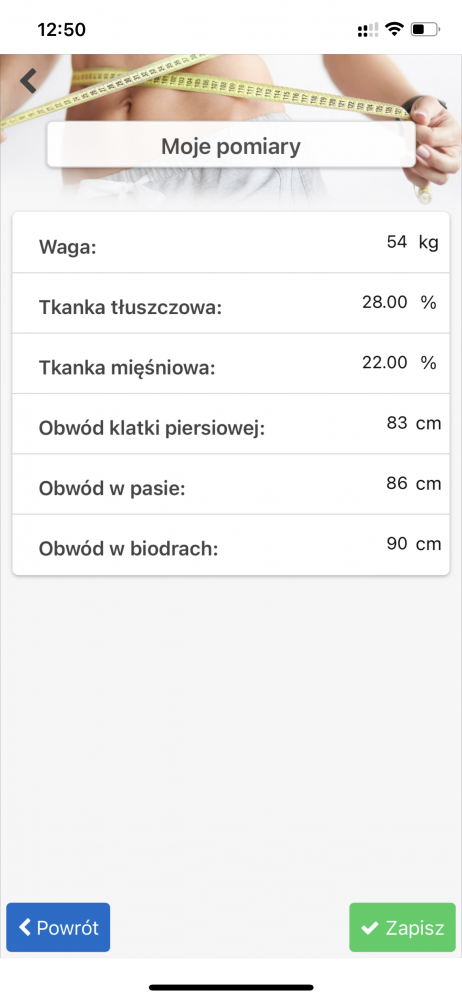 dziennik kalorii - wersja mobilna